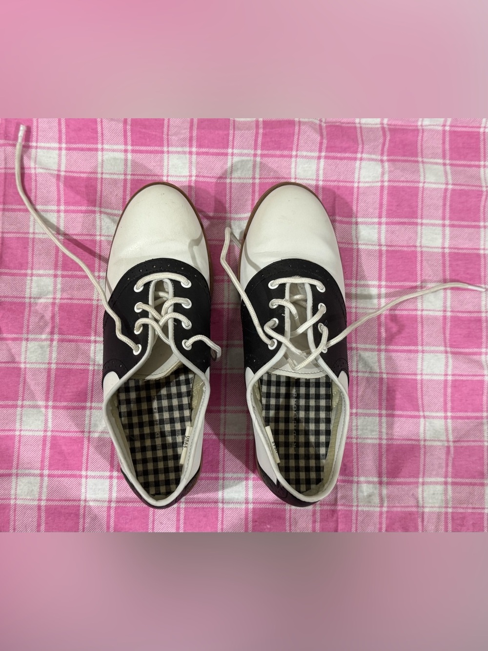 Predictions Two-Tone Saddle Lace-Up Shoes in White and Black